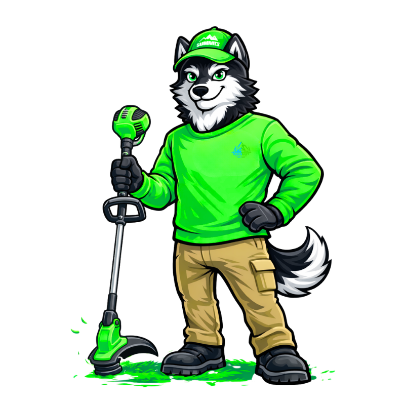 Summit's lawn-crew mascot